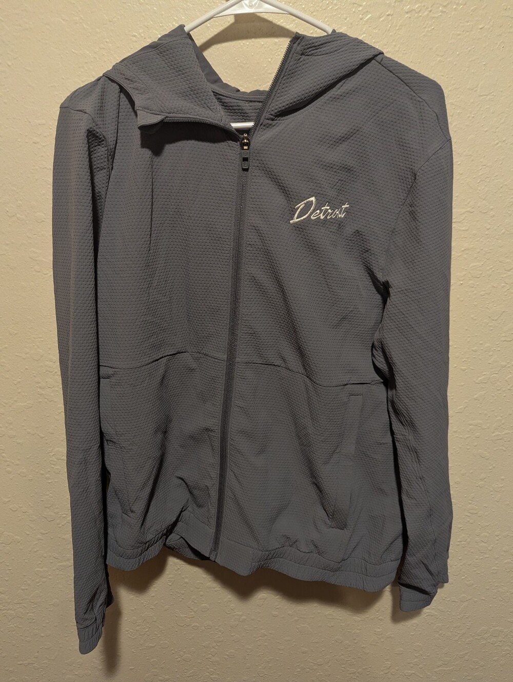 Lululemon Men’s Medium License To Train Textured Full Zip Jacket Gray Detroit